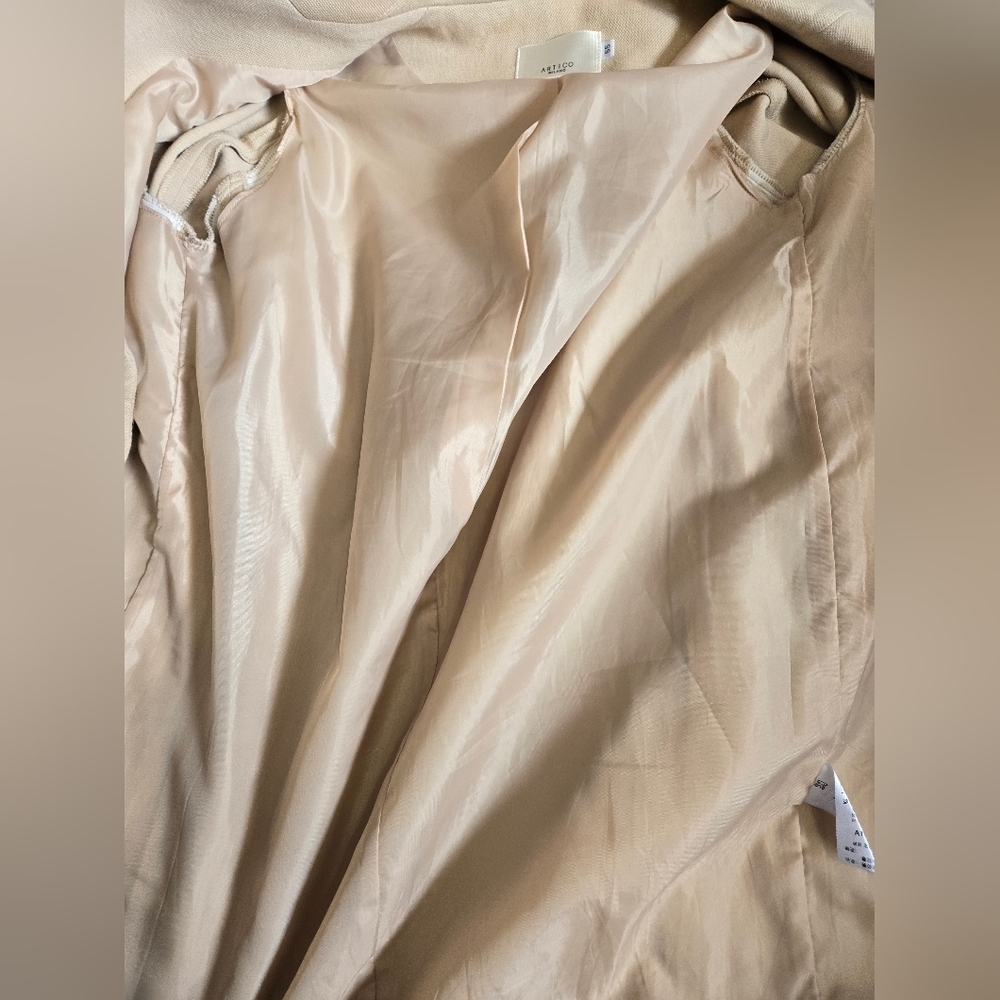 ARTICO MILANO Cream Cotton Lightweight Coat. Size M-L - Picture 8 of 13